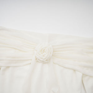 Aurohaya Wanda white glittered floral-appliqué knit maxi dress