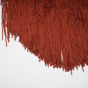 Aurohaya Mélisande Rusty Red Halterneck Fringed Maxi Gown