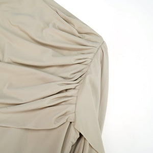Aurohaya Gaëlle Neutrals Ribbon-design Draped Maxi Dress