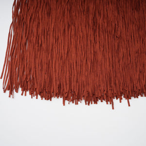 Aurohaya Mélisande Rusty Red Halterneck Fringed Maxi Gown
