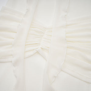 Aurohaya Wanda white glittered floral-appliqué knit maxi dress