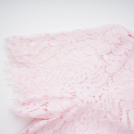 Aurohaya Sabine Pink Floral Lace Mermaid Midi Dress