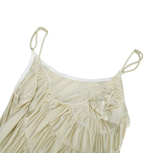 Aurohaya Cecilia Neutral Sea Ammonite Shirred Maxi Dress