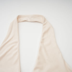 Aurohaya Géraldine white deep V-neck draped maxi dress