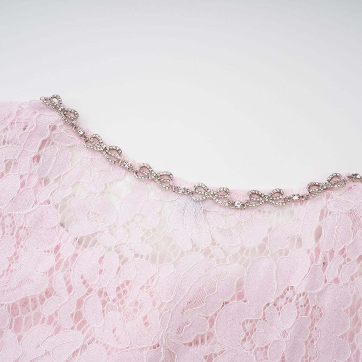 Aurohaya Sabine Pink Floral Lace Mermaid Midi Dress