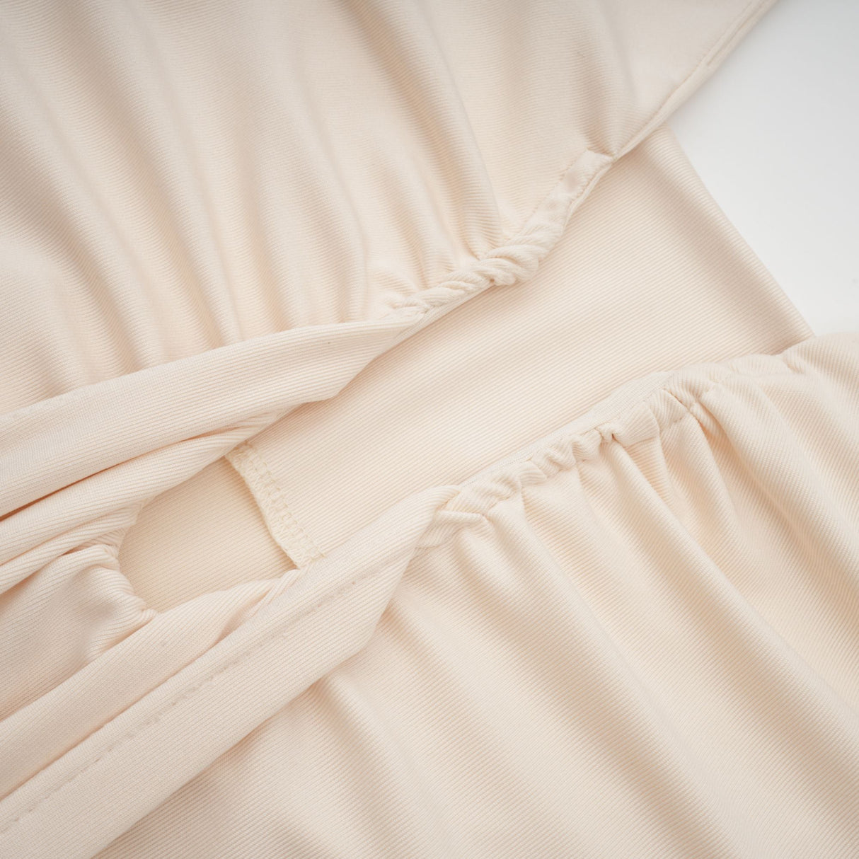 Aurohaya Géraldine white deep V-neck draped maxi dress