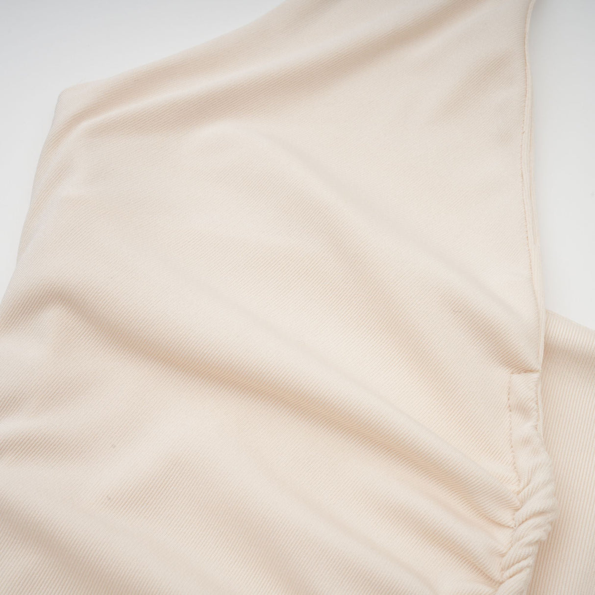 Aurohaya Géraldine white deep V-neck draped maxi dress