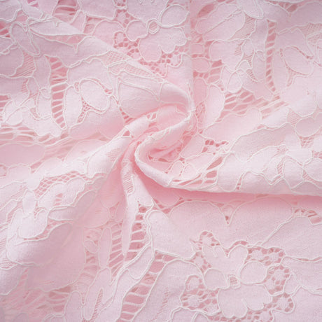 Aurohaya Sabine Pink Floral Lace Mermaid Midi Dress