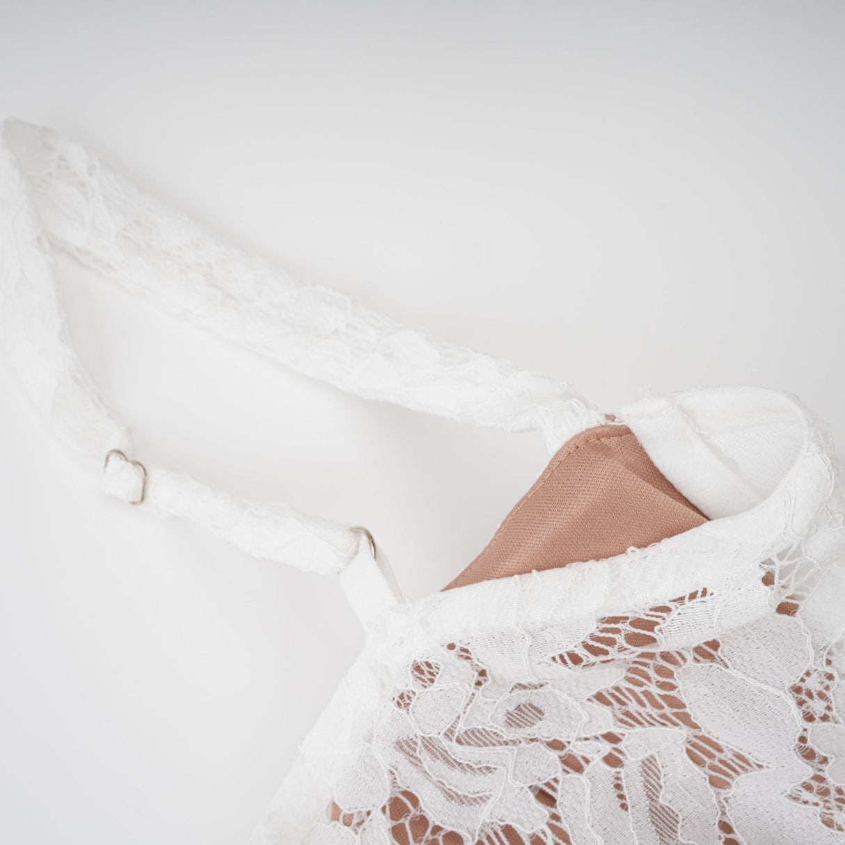 Aurohaya Abbie White Floral Lace Bustier Maxi Dress
