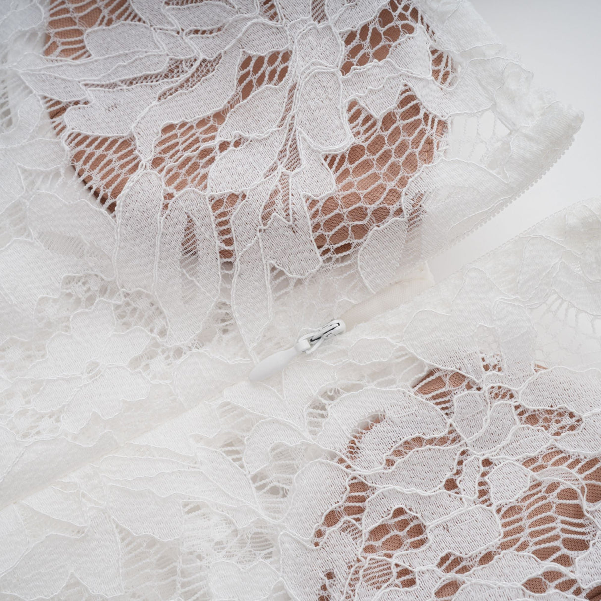 Aurohaya Abbie White Floral Lace Bustier Maxi Dress