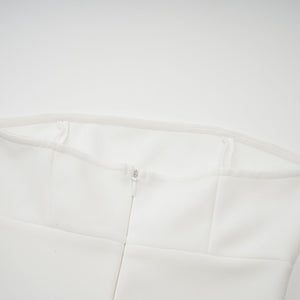 Aurohaya Nathalie white tulle-panelling maxi dress