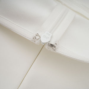 Aurohaya Nathalie white tulle-panelling maxi dress