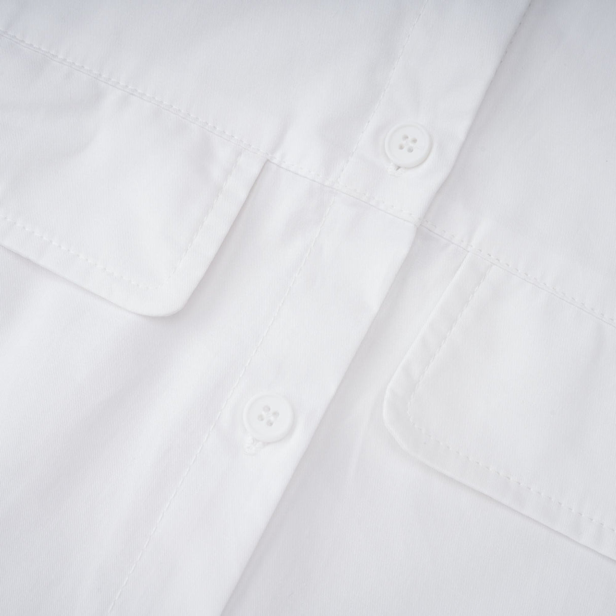 Aurohaya Dulcie white front-slit shirred shirt dress
