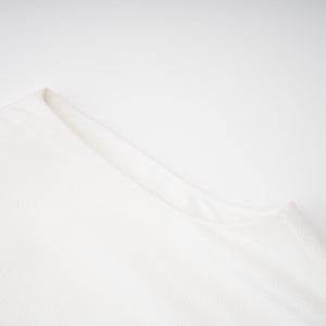 Aurohaya Liana White Asymmetrical Flared Midi Dress