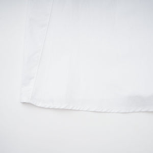 Aurohaya Dulcie white front-slit shirred shirt dress