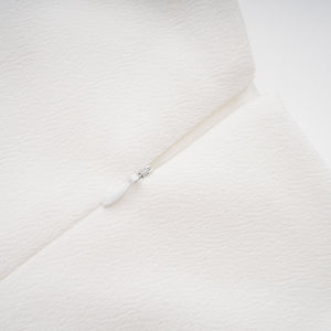 Aurohaya Liana White Asymmetrical Flared Midi Dress