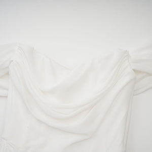 Aurohaya Gitta white ribbon-design ruched mini dress