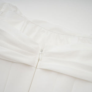 Aurohaya Gitta white ribbon-design ruched mini dress