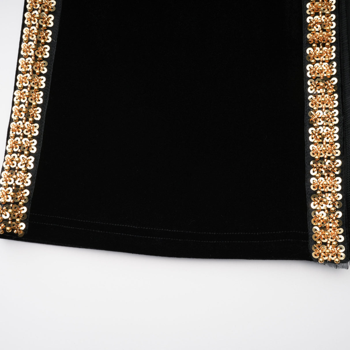 Aurohaya Anna Black Crystal Embellished Front Slit Maxi Dress