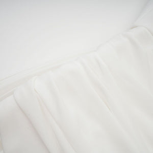Aurohaya Gitta white ribbon-design ruched mini dress