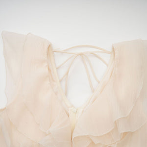 Aurohaya Hélène faux-flower layered ruffled mini dress