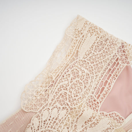 Aurohaya Céleste floral-lace-panelling tulle midi dress in Neutrals