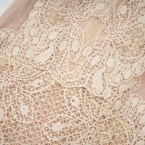 Aurohaya Céleste floral-lace-panelling tulle midi dress in Neutrals
