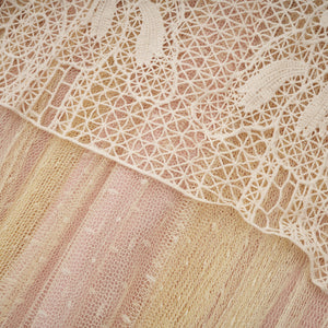 Aurohaya Céleste floral-lace-panelling tulle midi dress in Neutrals