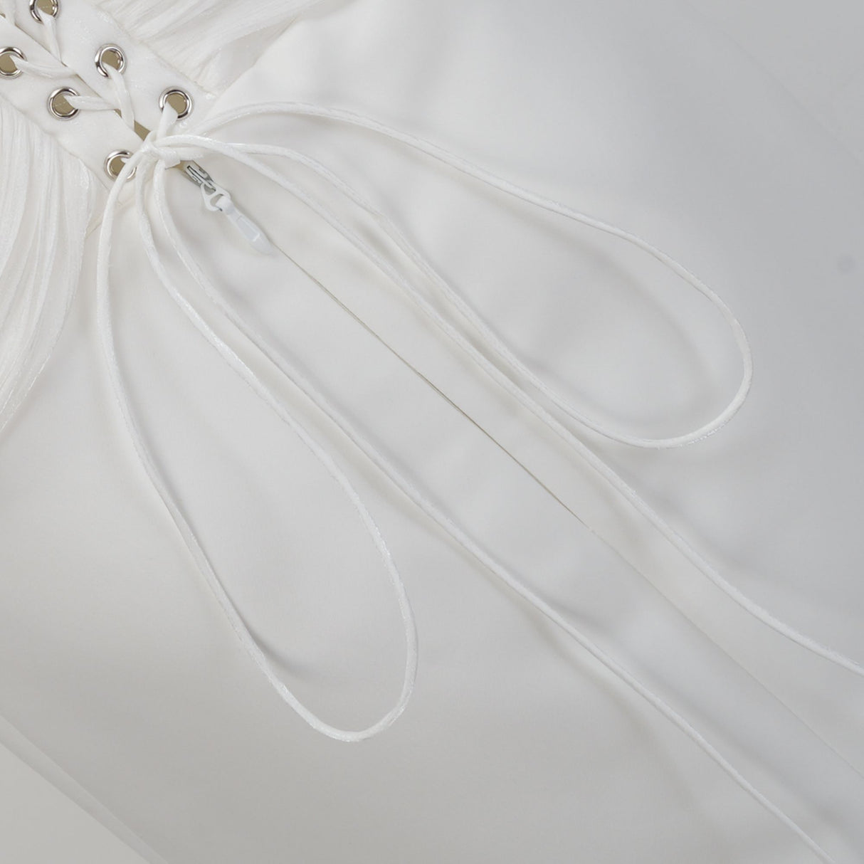 Aurohaya Emmeline White Train Design Gathered Maxi Dress