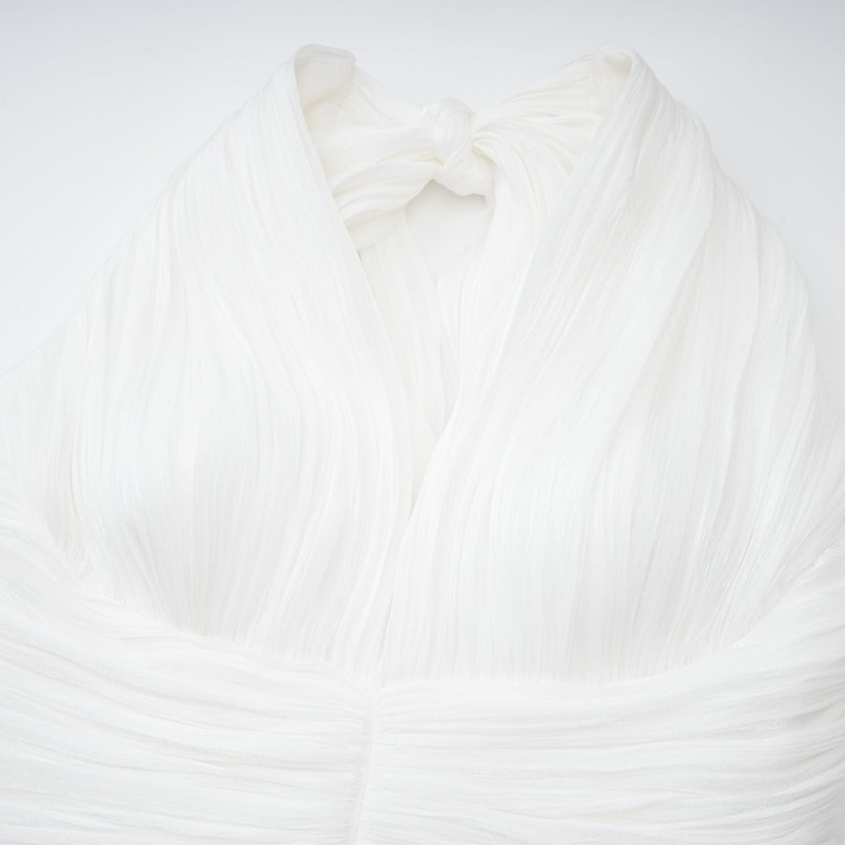 Aurohaya Emmeline White Train Design Gathered Maxi Dress