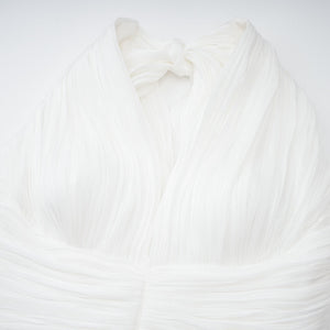 Aurohaya Emmeline White Train Design Gathered Maxi Dress