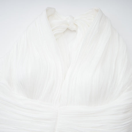 Aurohaya Emmeline White Train Design Gathered Maxi Dress