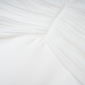 Aurohaya Emmeline White Train Design Gathered Maxi Dress