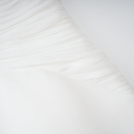 Aurohaya Emmeline White Train Design Gathered Maxi Dress