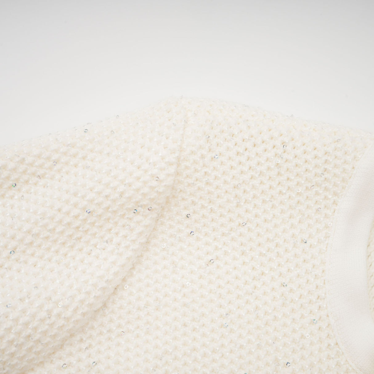 Aurohaya Adélade White Embellished Knit Midi Dress