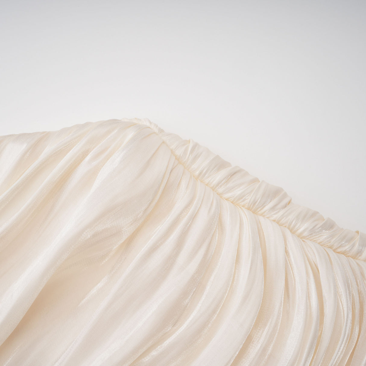 Aurohaya Gustave Neutral Ruched Cape Ruffled Maxi Dress