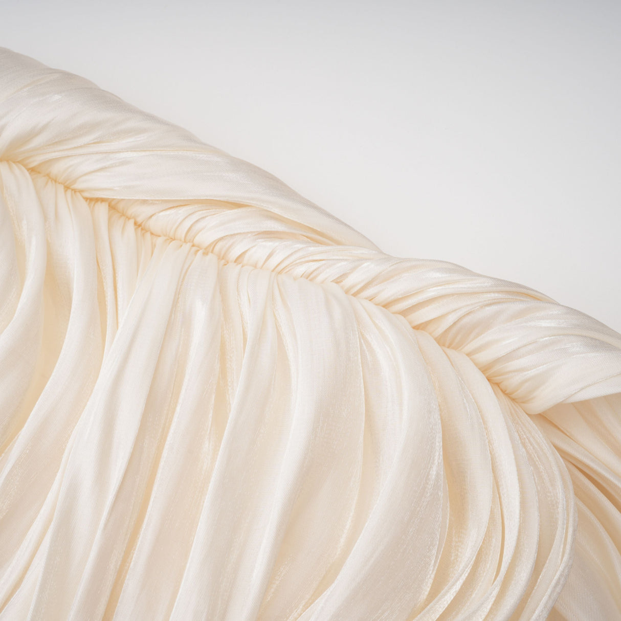 Aurohaya Gustave Neutral Ruched Cape Ruffled Maxi Dress