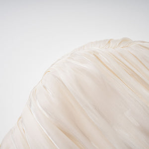 Aurohaya Gustave Neutral Ruched Cape Ruffled Maxi Dress