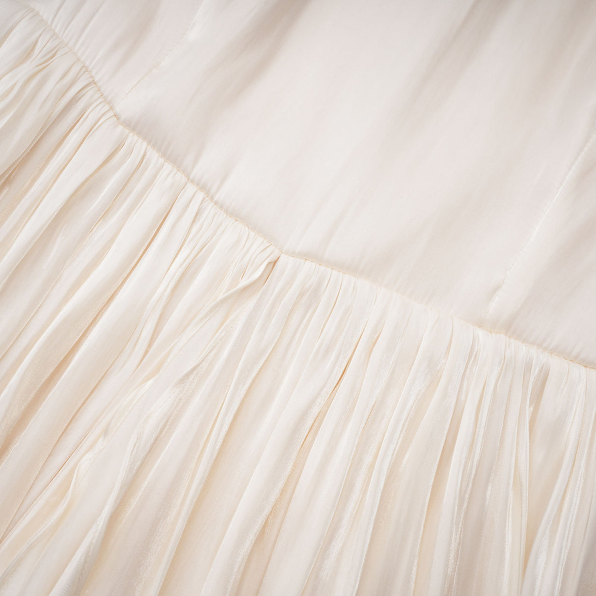 Aurohaya Gustave Neutral Ruched Cape Ruffled Maxi Dress