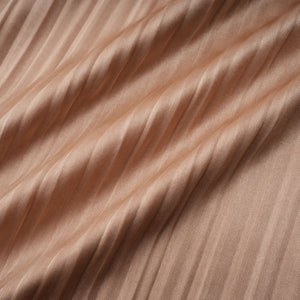 Aurohaya Nicoletta Gold Glossy Pleated Corset Maxi Dress