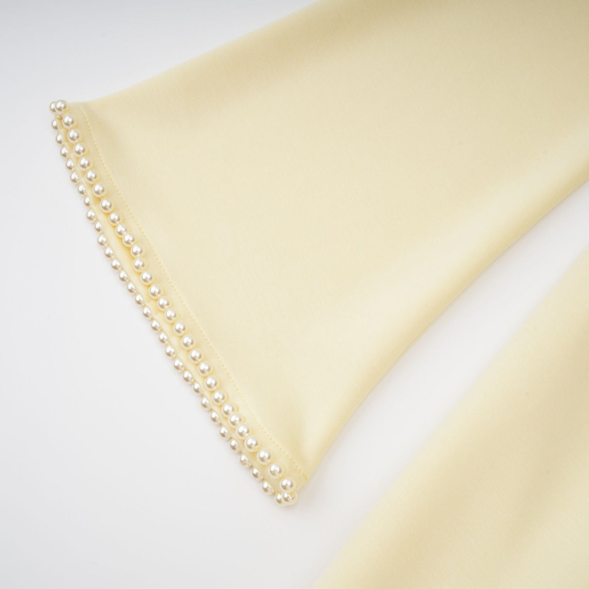 Aurohaya Piroska Yellow Pearl Trim Shawl Detail Maxi Dress