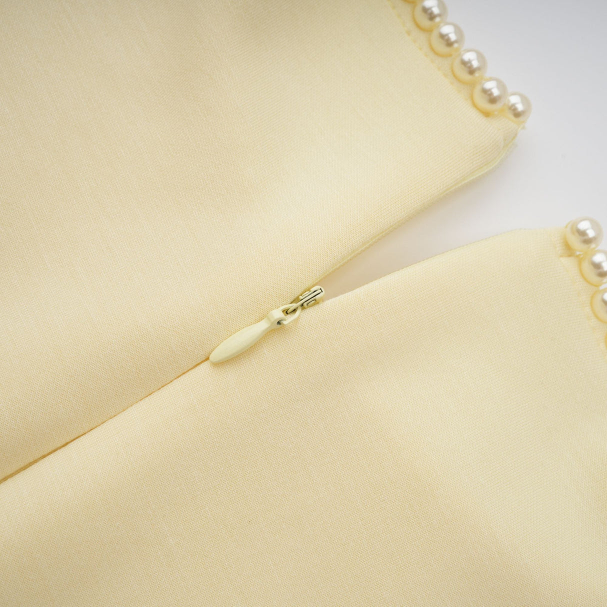 Aurohaya Piroska Yellow Pearl Trim Shawl Detail Maxi Dress