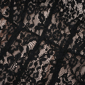 Aurohaya Giorgia Black Floral Lace Corset Maxi Dress