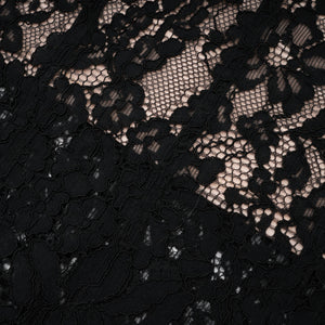 Aurohaya Giorgia Black Floral Lace Corset Maxi Dress