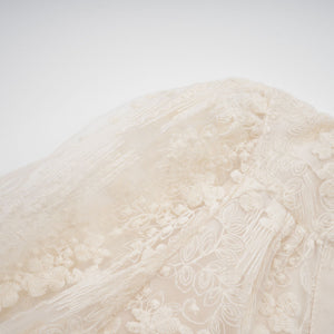 Aurohaya Roxane neutrals lace-embroidered midi dress