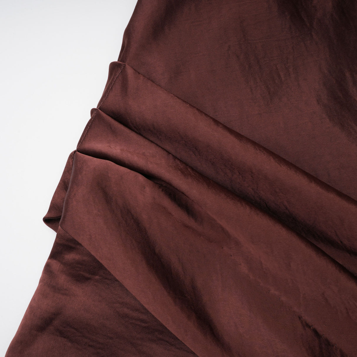 Aurohaya Luisa Brown Asymmetrical Gathered Satin Maxi Dress