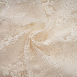 Aurohaya Roxane neutrals lace-embroidered midi dress