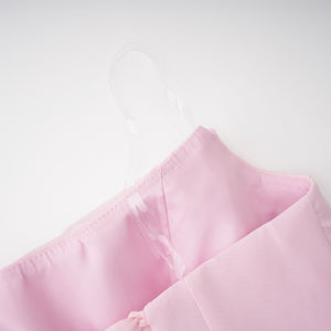 Aurohaya Romane Pink Strapless Corset Chiffon Maxi Dress