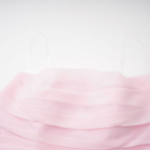 Aurohaya Romane Pink Strapless Corset Chiffon Maxi Dress