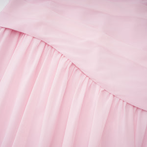 Aurohaya Romane Pink Strapless Corset Chiffon Maxi Dress